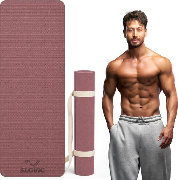 SLOVIC Non-Slip Yoga Mat-Perfect Grip for All Levels Thickness 4mm | Wine 4 mm Yoga Mat 4 mm Yoga Mat