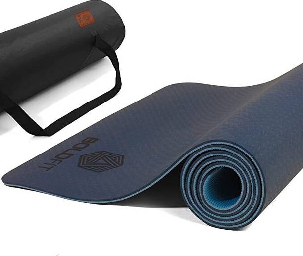 BOLDFIT ProGrip Yoga Mat for men and women,(6mm) Extra Thick Anti skid with carrying bag Blue 6 mm Yoga Mat