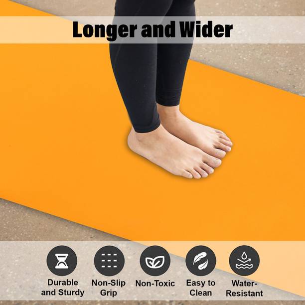 laxmi traders 4MM Yoga MaT for Women&Men NBR Material with Cary Strap,Exercise Orange 4 mm Yoga Mat