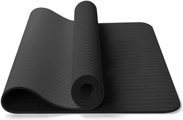 Yogfit Anti-Slip Yoga Mat for Men & Women | Exercise Fitness Mat for Gym, Yoga & Home Black 6 mm Yoga Mat