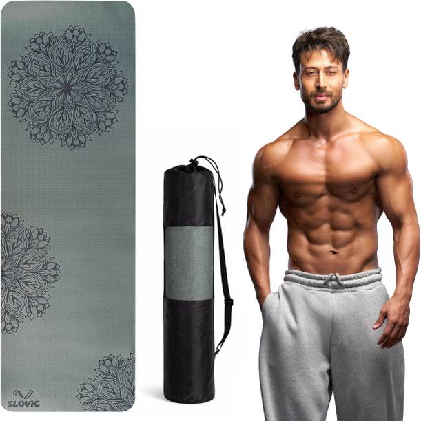 SLOVIC Anti-Slip Yoga Mat for Home Workout & Home Gym Green 6 mm Yoga Mat