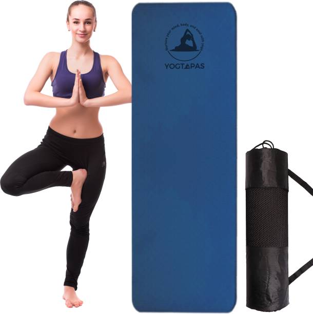 YOGTAPAS 6mm EVA + TPE Anti Slip Home Gym Exercise Workout Fitness for Men Women with Bag 6 mm Yoga Mat
