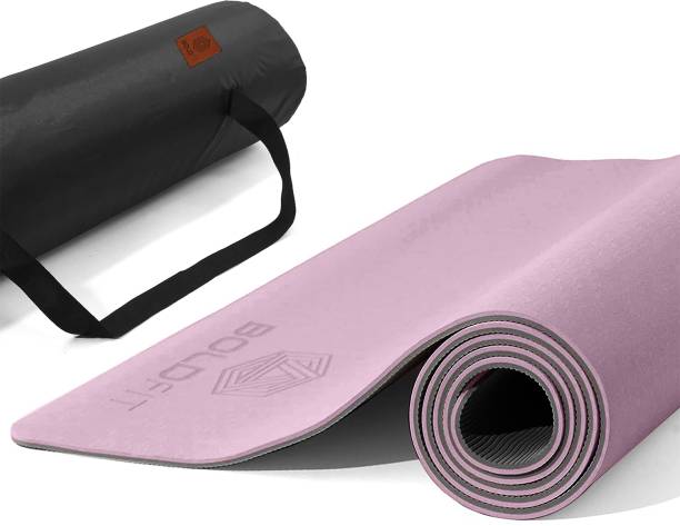 BOLDFIT ProGrip Yoga Mat for men and women (6mm) Extra Thick Anti skid with carrying bag Pink 6 mm Yoga Mat