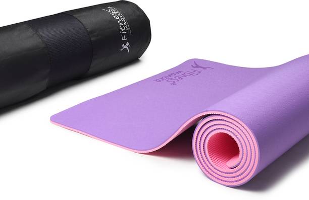Fitness Mantra Premium TPE Dual Color Anti-Slip with Cover Bag| Purple + Pink| 6 mm Yoga Mat