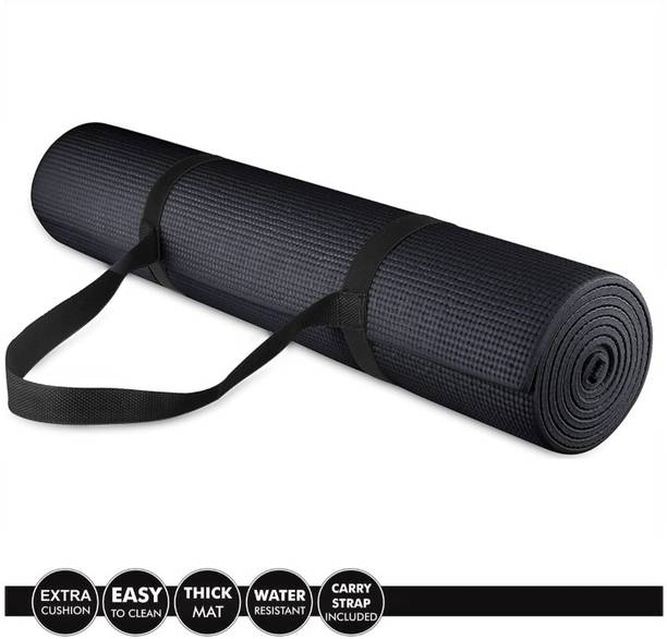 Yogfit Yoga Mat for Men & Women Mat for Yoga, Gym, Workout & Fitness Black 6 mm Yoga Mat