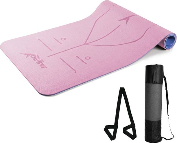 Jaspo Non-Slip Ease Yoga Mat – Durable, Lightweight, Perfect for Yoga & Home Gym Pink, Blue 6 mm Yoga Mat