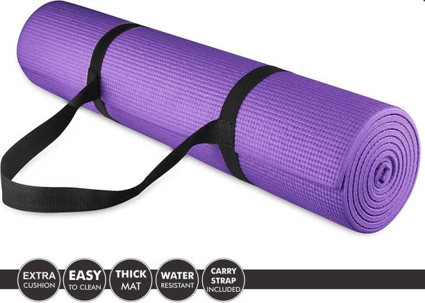 YFMATS 100% EVA ANTI SKID Light Weight WITH CARRY STRAP Purple 4 mm Yoga Mat