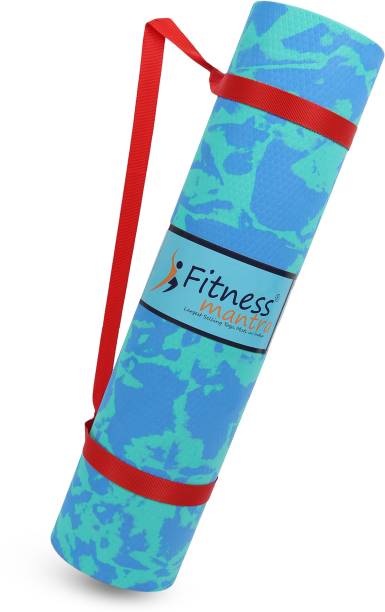 Fitness Mantra Super Soft, Anti-Slip Marble Design Yoga Mat with Carrying Strap for Men & Women Blue 4 mm Yoga Mat