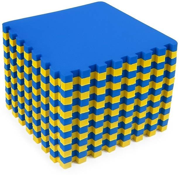 ONX EVA Interlocking Floor Mats for Yoga/Exercise/Kids Play Blue, Yellow 10 mm Exercise & Gym Mat
