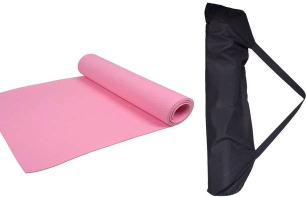 Taido Yoga Mat Eva Material 4mm for Workout & Fitness–Easy To Fold-Soft Materia Black 4 mm Yoga Mat