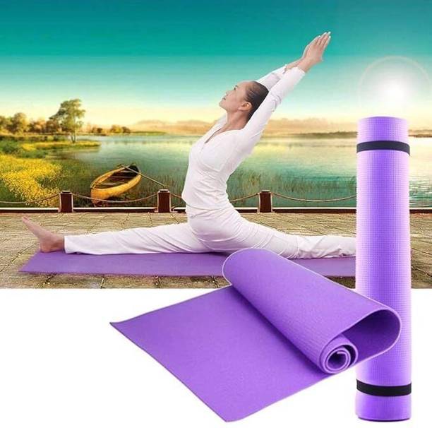 laxmi traders 4MM Thick, Light Weight with Anti-Slip Dual Side Embossed Yoga Mat_new Purple 4 mm Yoga Mat