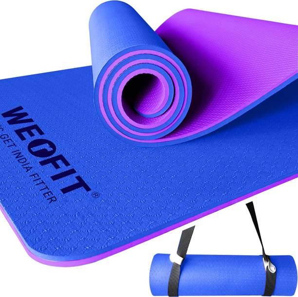 WErFIT Yoga Mat For Men & Women, Double Sided 2 Feet Wide TPE Exercise Mat, Blue 6 mm Yoga Mat