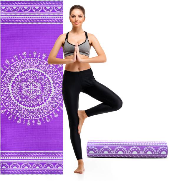 SLOVIC Exercise Mat for Home Workout Mat for Women & Men Anti Slip Yoga Mat & Gym Mat Purple 6 mm Yoga Mat