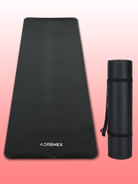 Adrenex by Flipkart Active NBR Exercise and Yoga Mat, Non Toxic Phthalate Free with Strap Black 8 mm Yoga Mat