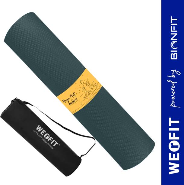 WErFIT 6mm Ultra Luxurious EVA Yoga Mat with Carrying Bag, Anti Skid, Home & Gym, Men Green 6 mm Yoga Mat