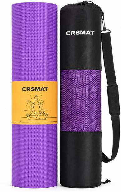 CRSMAT Yoga Mat with Carry Bag for Women | Anti-Skid EVA Exercise Fitness Mat for Home Purple 4.5 mm Yoga Mat