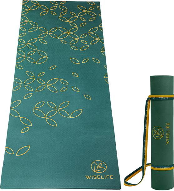 Wiselife Printed Royal Green TPE 6 mm Yoga Mat