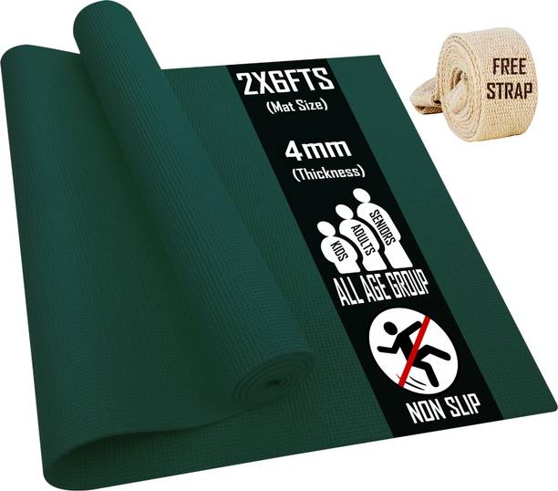 Quick Shel 100% EVA Eco Friendly Mat, Exercise & Gym Mat With Yoga Strap 4 mm Yoga Mat