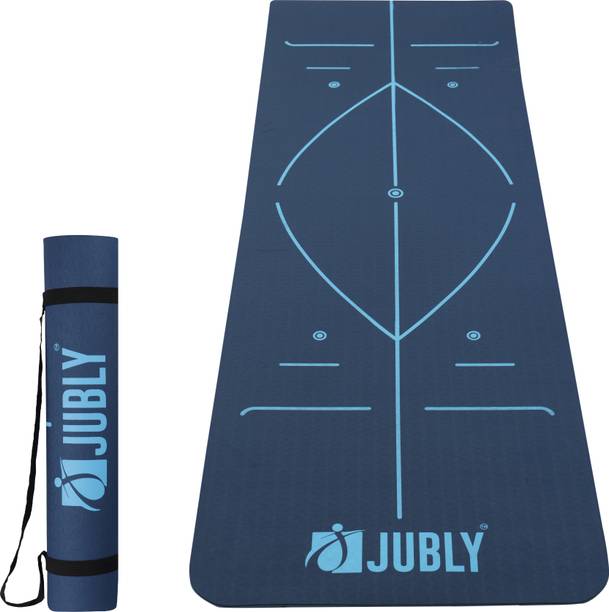 Jubly TPE Body Alignment Lines Yoga Mat Blue 06 mm Yoga Mat
