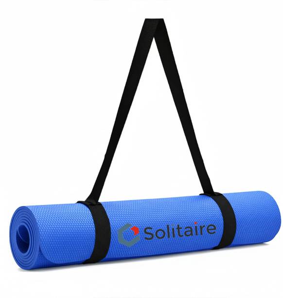 Solitaire 4mm Soft Premium EVA, Anti Skid, Home Exercise, Gym, for Man/Women Blue 4 mm Yoga Mat