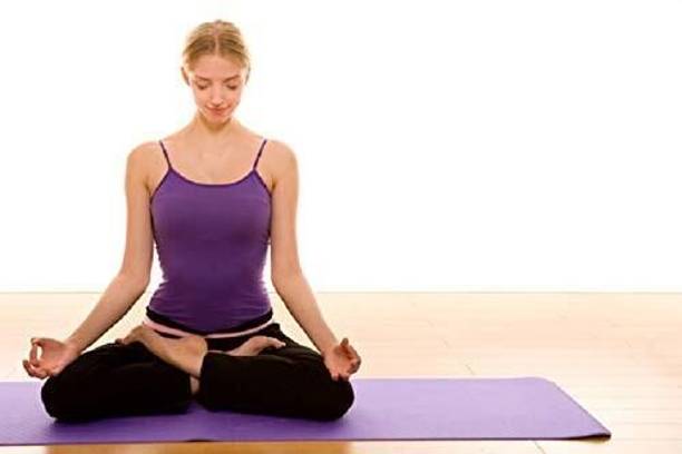 laxmi traders 4 mm Yoga Mat for Men & Women Fitness, Multicolour (4mm)_new Purple 4 mm Yoga Mat