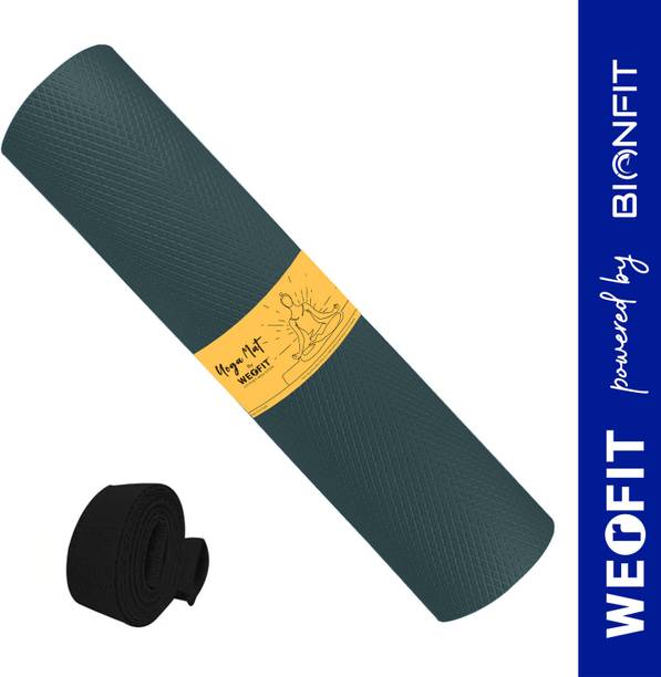 WErFIT 4mm Soft Premium EVA Yoga Mat with Carry Strap, Anti Skid, Home & Gym, for Men Green 4 mm Yoga Mat