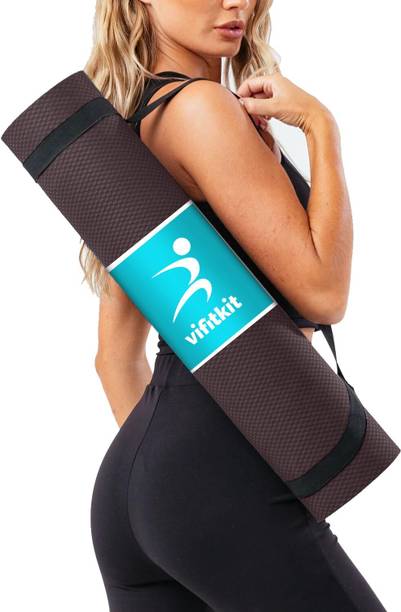 VIFITKIT By Yogarise Anti-Skid Exercise Mat with Carry Bag for Home Gym, Outdoor Workout Maroon 6 mm Yoga Mat