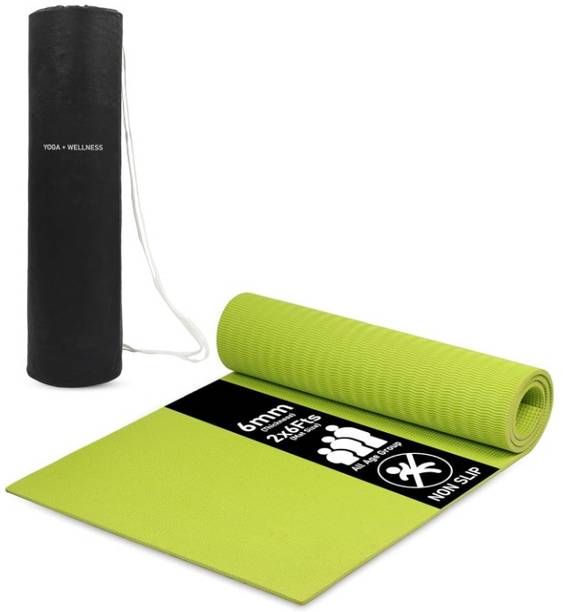 Green Glow YogaMat-Green-6mm-0001 Green 6 mm Yoga Mat