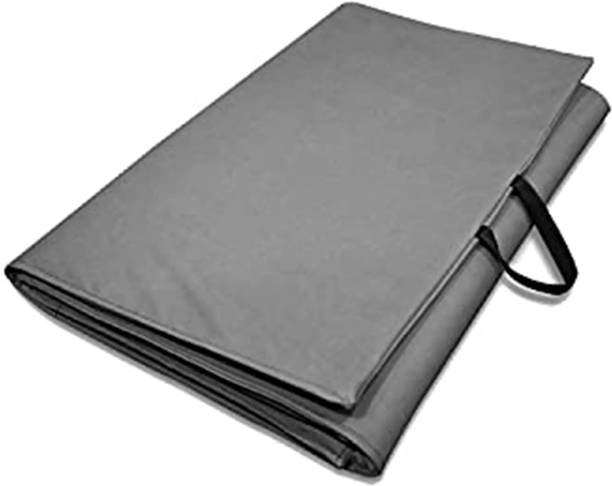 Rainox PU Leather Exercise Yoga Mat Foldable Travelling Yoga Mat with Carrying Strap Grey 10 mm Yoga Mat