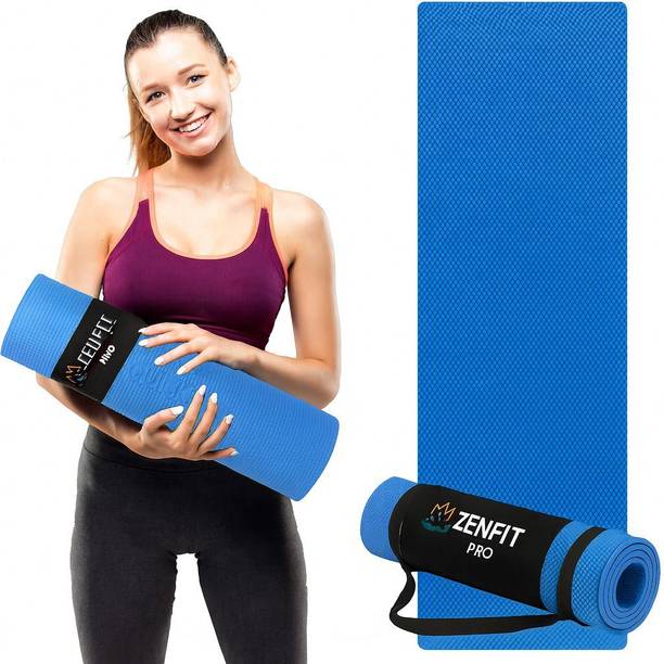 Zenfit Pro 100%EVA Eco Friendly Mat, Exercise & Gym Mat With Yoga Strap Blue 6 mm Yoga Mat