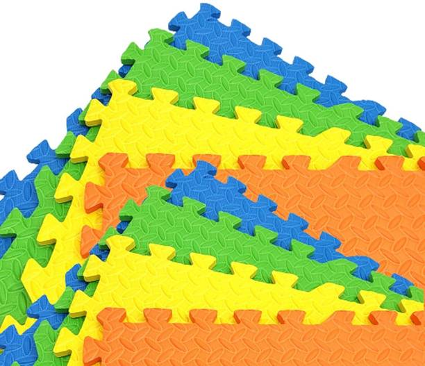 jumprfit Eva Kids Interlocking Play Mats, eva puzzle mats, 16 Square feet Multicolor 12 mm mm Exercise & Gym Mat
