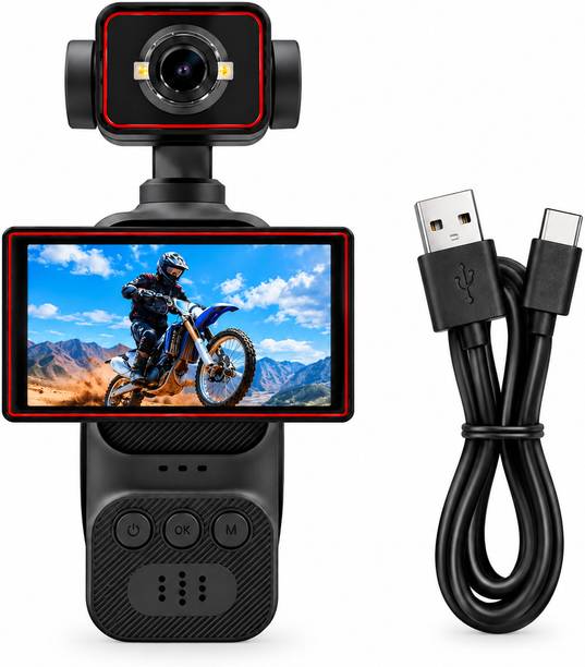 Autovynk PocketCam Series 4K Sports Pocket Action Camera with Flip Screen, WiFi, Anti Shake, Rotating Lens Sports and Action Camera