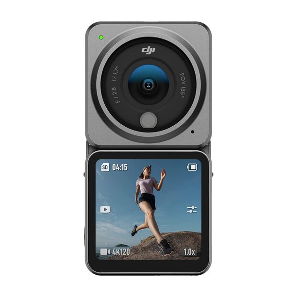 dji Action 2 Dual Screen Combo Dual Screen Combo with Front Touchscreen, Magnetic Versatility, 4K Recording Upto 120 fps and 155 Degree FOV, Portable and Wearable, Horizon Steady, AI Editor, 10 m Waterproof Sports and Action Camera