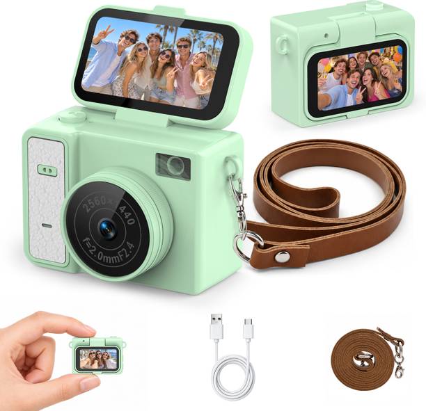 CEROAN digital camera Pocket Mini Camera, Digital Camera with 180° Flip Screen, Vlog Camera for Travel Sports and Action Camera