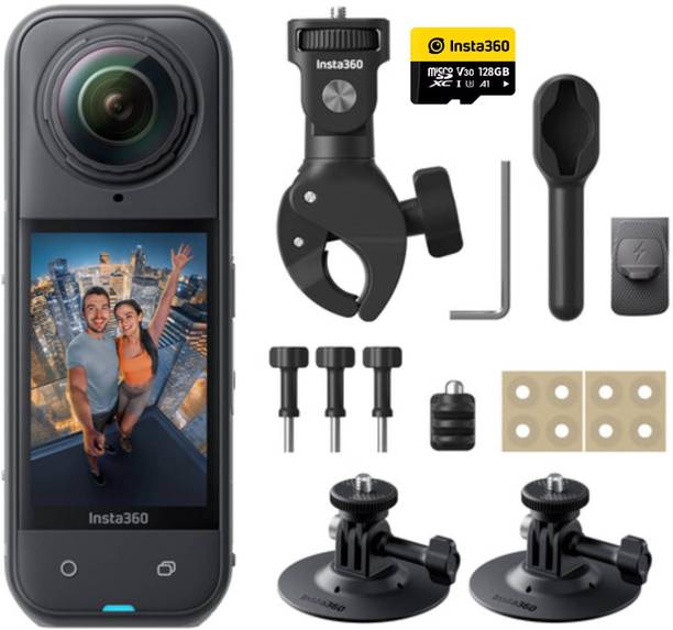 Insta360 X5 Motorcycle Bundle Sports and Action Camera Black, 72 MP