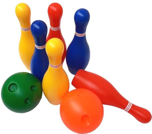 HK Sport & Toys Bowling Set with 6 Pins and 2 Balls Sports Bowling Set