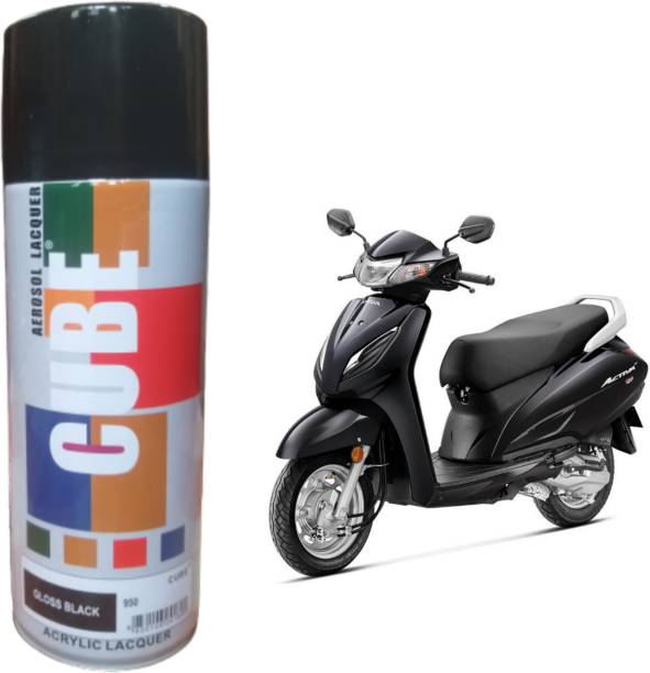 ONCAR Cube Scooty & Bike color scarlet black gloss finish black Spray Paint 600 ml