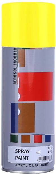 Litlle love 400 mL | For Metal, Plastic, Wood, Car & Bike | Fast Drying, Brilliant Finish Yellow Spray Paint 400 ml