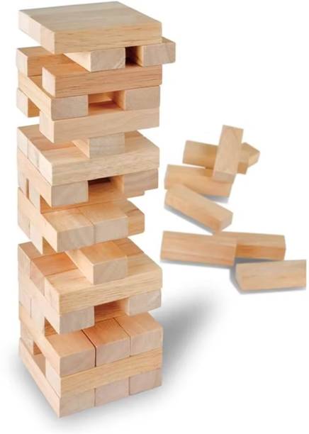 ज़्यामलॉक्स Fun for All Ages 54 pc jenga game sets and wooden blocks for kids and adults