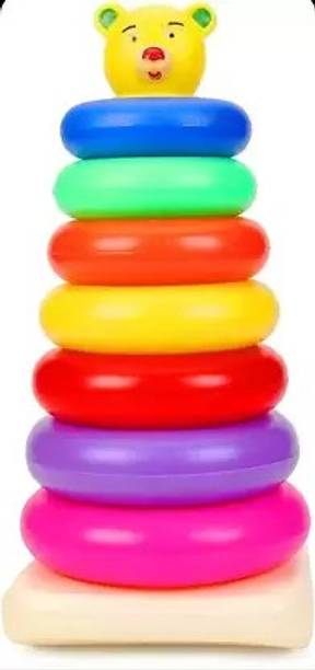 Just craft Plastic Teddy Rings, Jumbo stack up educational Ring tower Construction toys