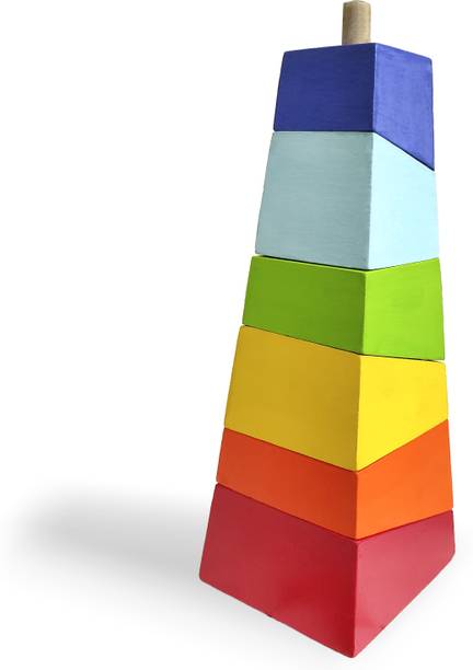 WONDRBOX Wooden Stacking Toy for Kids Age , Educational Learning Montessori Kids Toys