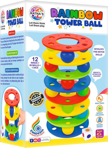 Ratnas Rainbow Tower Ball (1960) Stacking & Tumbling Tower Toy