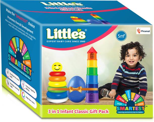 Little's 3 in 1 Infant Classic Gift Pack I Activity & Learning Toys for Babies