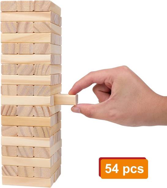 arovemic Jenga Wooden Blocks Stacking Tower Game for Kids Ages 6 and Up-4 Board Game Accessories
