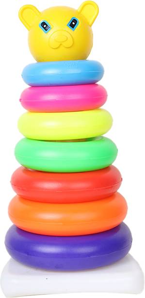 FAIRBIZPS Baby Rainbow Stacker Plastic Multicolor Rainbow Rings Tower Educational Toy