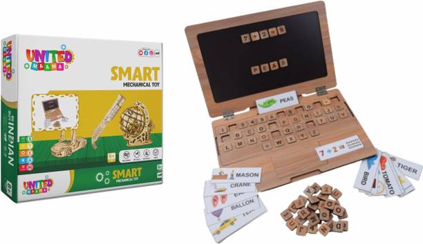 UnitedMaama Wooden Games For Kids Match Challenging Educational Puzzle 96+ Flash Card
