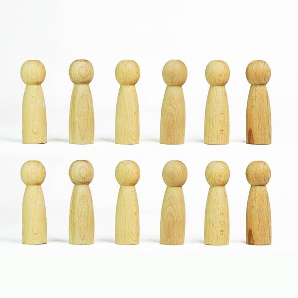 Natural.Toys Wooden Peg Dolls UnColoured 12 Pcs