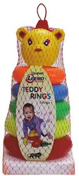 Quadrants Teddy Rings with Smiley Stacking Play Set Toy