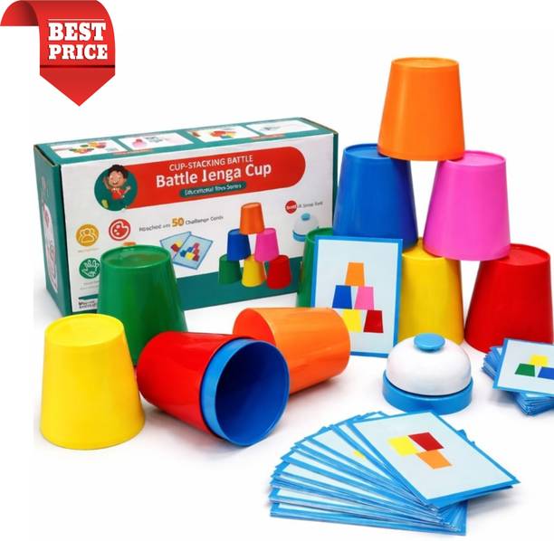 CountryLink Stacking Battle Educational Brain Booster Game with Color Match Challenge Cards