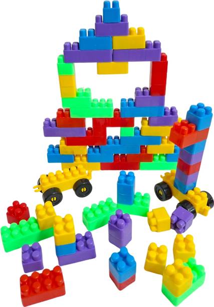 smartrends Colorful Building Block Toy Set with Wheels | Education Blocks for Kids
